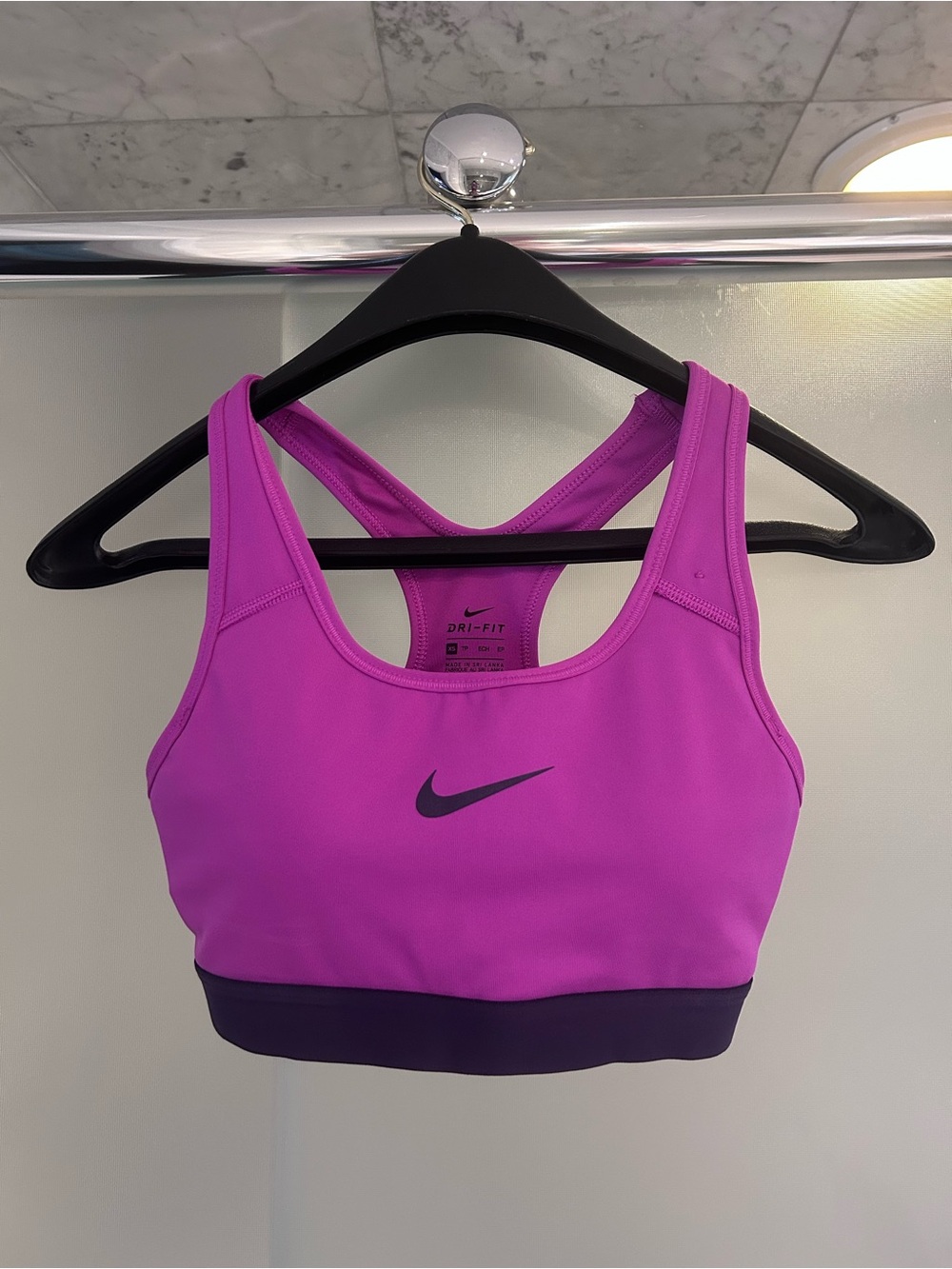 Nike Pink Sports Bra with Dark Purple Band
